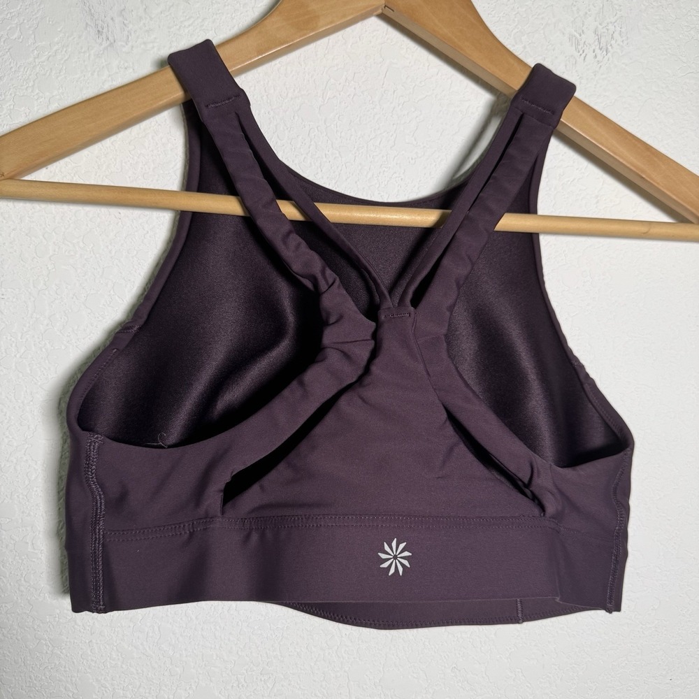 Athleta | Longline Sports Bra Purple High Neck Crop | Women Small - Picture 2 of 5